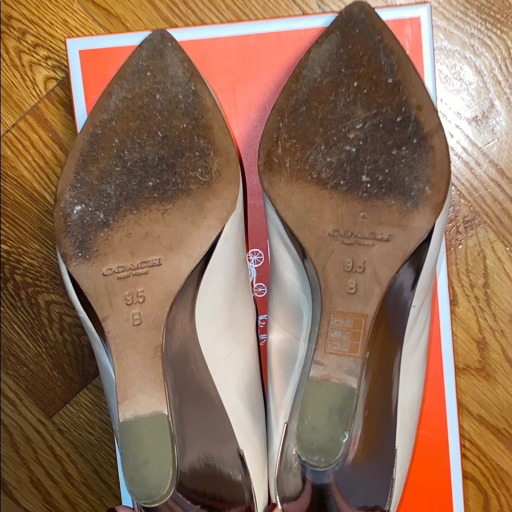 Coach Orchard Leather Peach/Rosegold Wedges - Picture 5 of 5